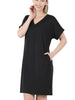 Makes Me Happy Black V-Neck Dress