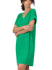 Makes Me Happy Green V-Neck Dress