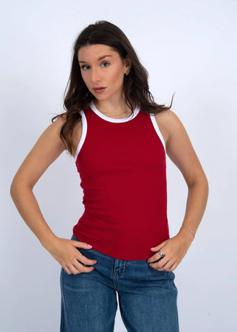 Rosie Red Ribbed Tank