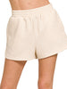Sun's Out Heather Beige Scuba Shorts