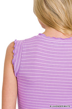 Treat Yourself Lavender Ruffle Trim Tank