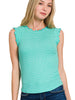 Treat Yourself Mint Ruffle Trim Tank