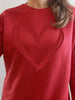 Red Heart -- BELLA+CANVAS - Sponge Fleece Raglan Crewneck Sweatshirt