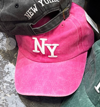 NY Washed Baseball Cap - Fuchsia