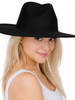 Fallon Flat Brim Hat-Black