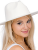 Fallon Flat Brim Hat-Off White