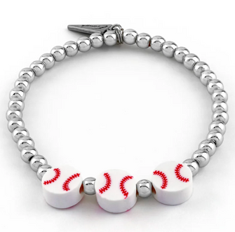 Silver Baseball Bracelet