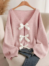 Becky Bow Sweater-PINK