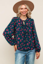 A Quiet Bloom Teal Floral Blouse