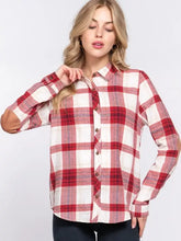 Ever Autumn Suede Patch Plaid Shirt