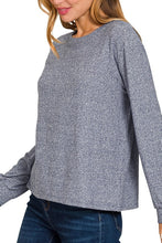 A Soft Touch Navy Brushed Hacci Long Sleeve