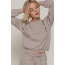 Keep Moving Taupe Crop Sweatshirt