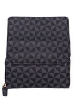 Black Triangle Checkered Front Flap Crossbody Bag
