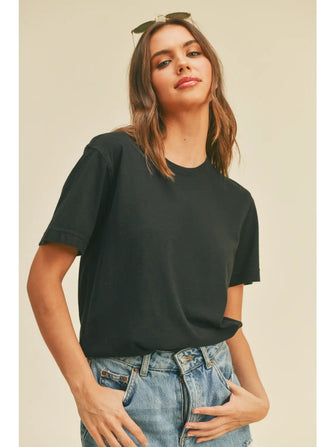 Cash Crewneck Tee-Black