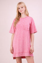 Certain Joy Pink Mineral Washed Shift Mini Dress