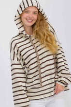 Find Your Fire Black Stripe Knit Drawstring Hoodie