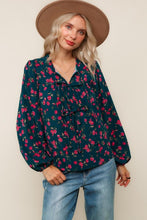 A Quiet Bloom Teal Floral Blouse