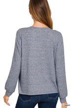 A Soft Touch Navy Brushed Hacci Long Sleeve