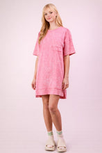 Certain Joy Pink Mineral Washed Shift Mini Dress