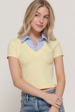 Little Lovely Yellow Contrast Knit Polo