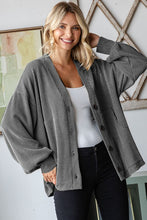 The Next Chapter Charcoal Ribbed Cardigan