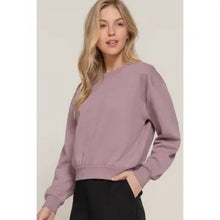 Keep Moving Mauve Crop Sweatshirt