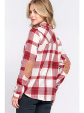 Ever Autumn Suede Patch Plaid Shirt