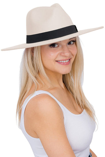 Black Band Rancher Hat-Ivory