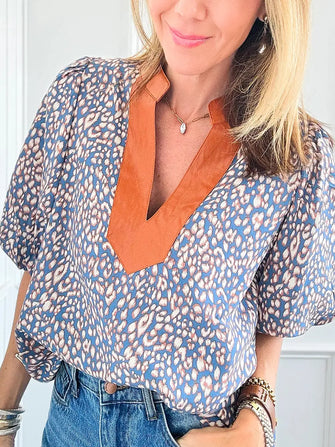 Lochland Leopard Puff Sleeve Blouse