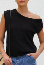 Oaklynn One Shoulder Top-Black