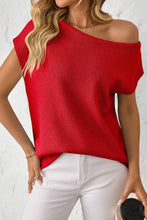 Oaklynn One Shoulder Top-Red