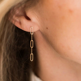 Paperclip Earrings Gold