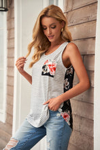 Love The Moment - Striped Floral Pocket Tank