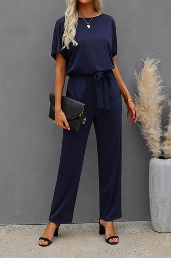 New Passion - Belted Wide Leg Jumpsuit