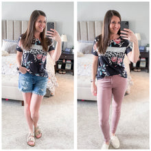 Don't Hold Back - Leopard Stripe Floral Top