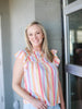 Brighten My Day - Multicolored Ruffled ONeck Blouse