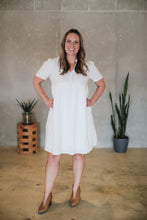 Love Life - White Puff Sleeve V-Neck Dress