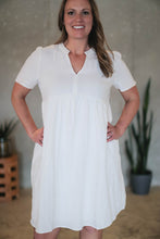Love Life - White Puff Sleeve V-Neck Dress