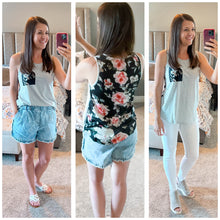 Love The Moment - Striped Floral Pocket Tank